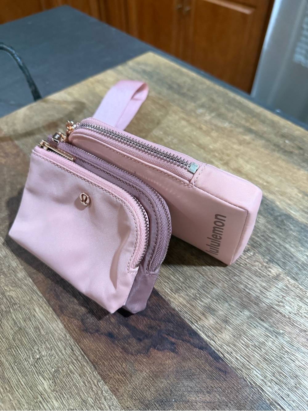 lululemon athletica Blush Pink Pouch Wristlet Three Piece Set